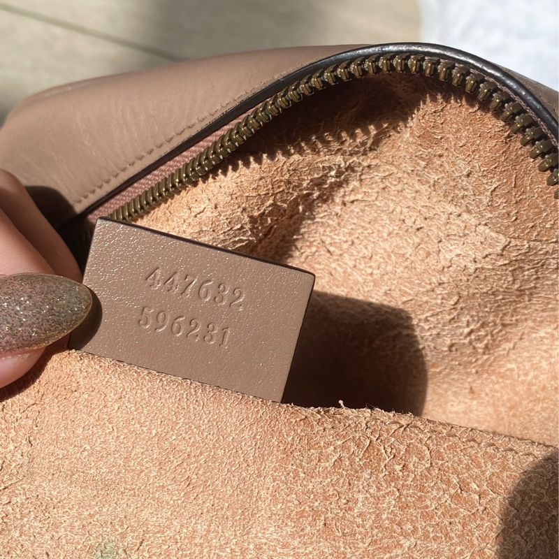 gucci marmont藕粉相機包-15