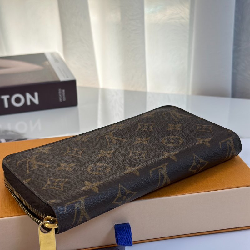 LOUIS VUITTON 經典老花拉鍊長夾 - 棕-5