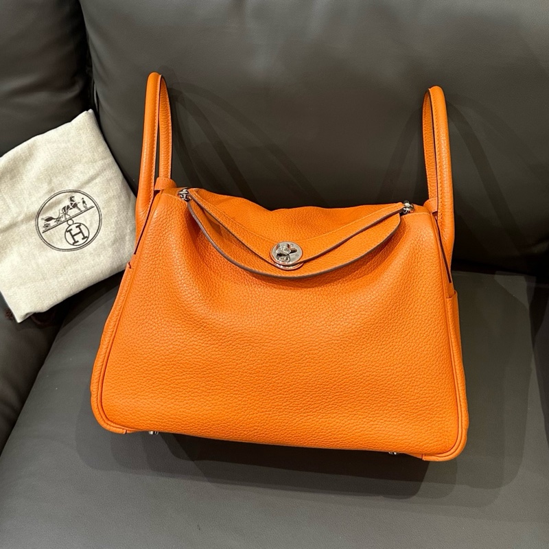 Hermes爱马仕橙色银扣Lindy30-0