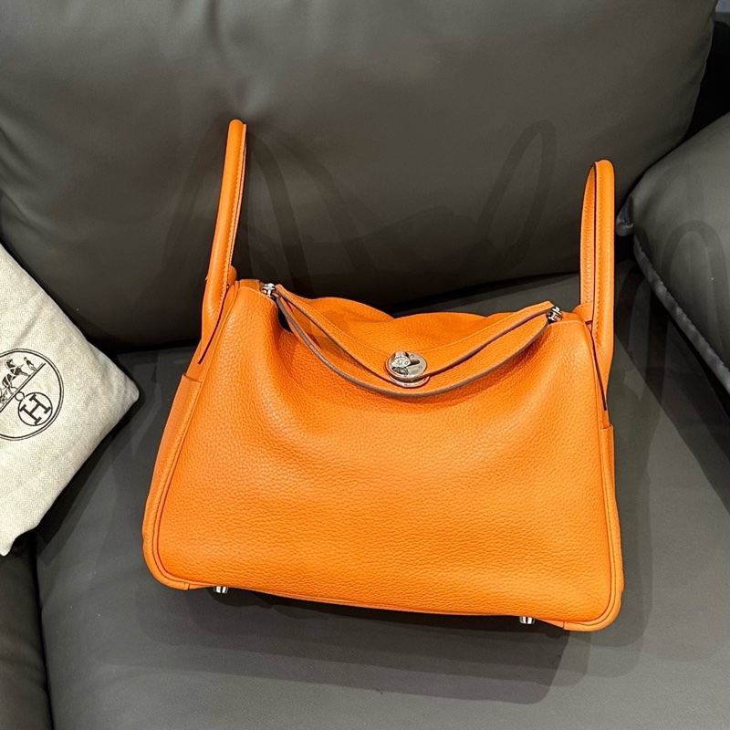 Hermes爱马仕橙色银扣Lindy30-2