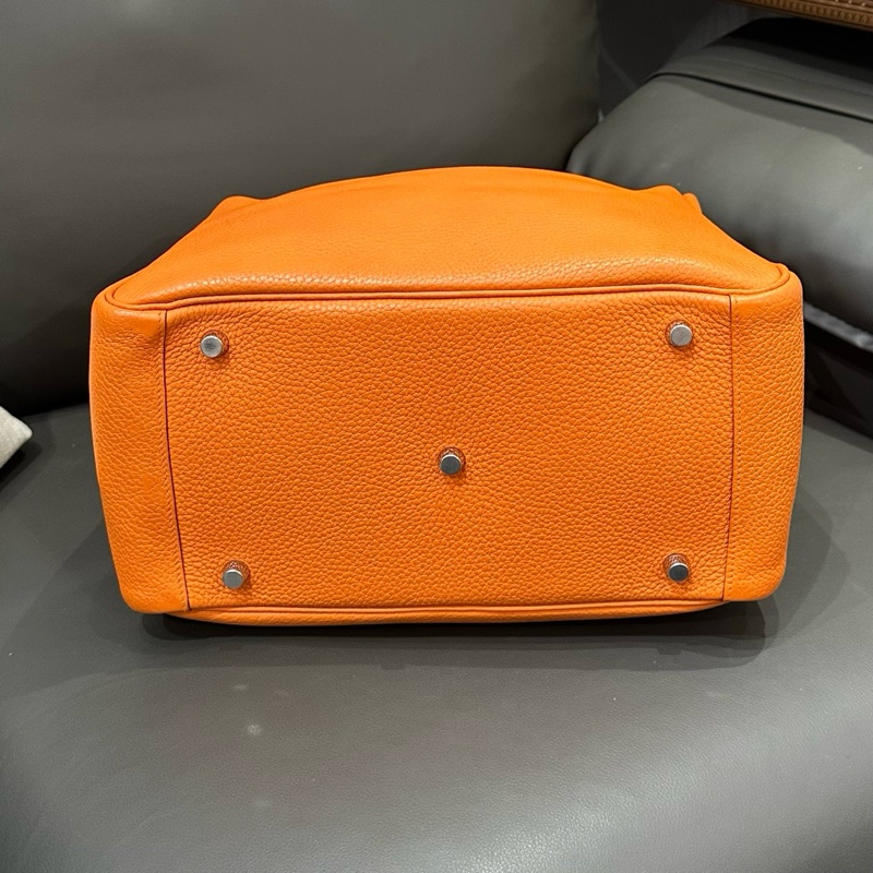 Hermes爱马仕橙色银扣Lindy30-3