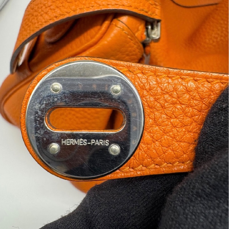 Hermes爱马仕橙色银扣Lindy30-6