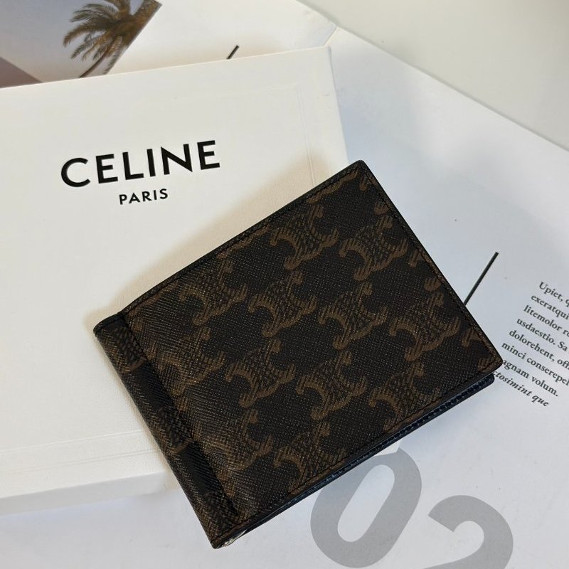 CELINE Triomphe凱旋帆布雙折皮夾-0