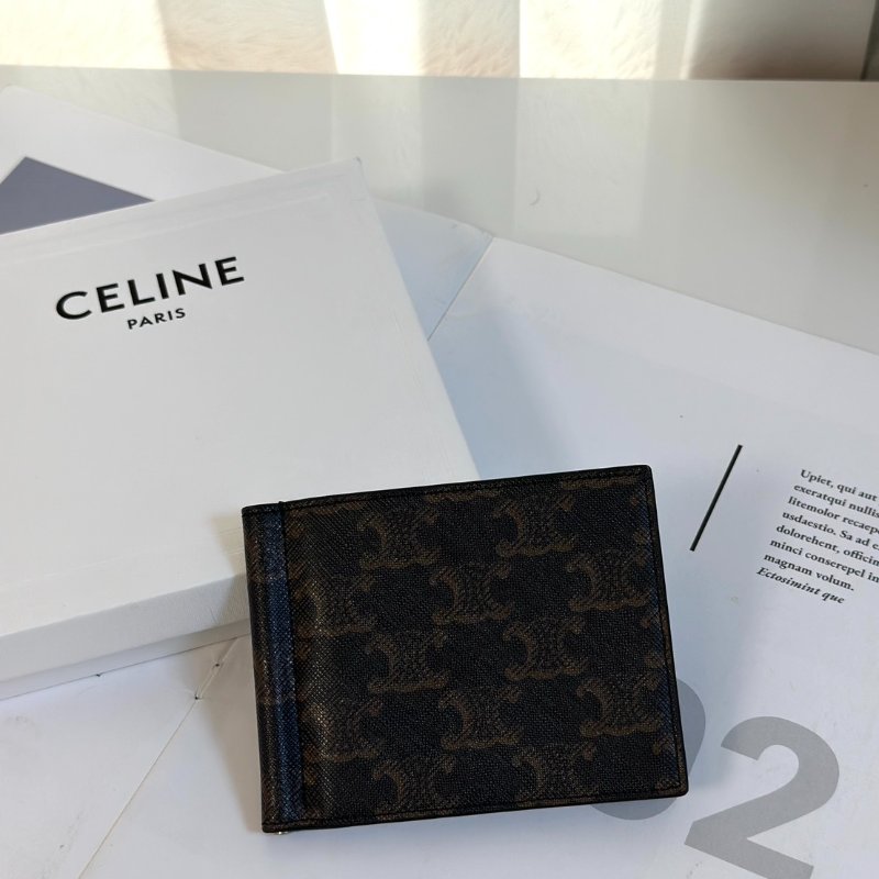 CELINE Triomphe凱旋帆布雙折皮夾-1