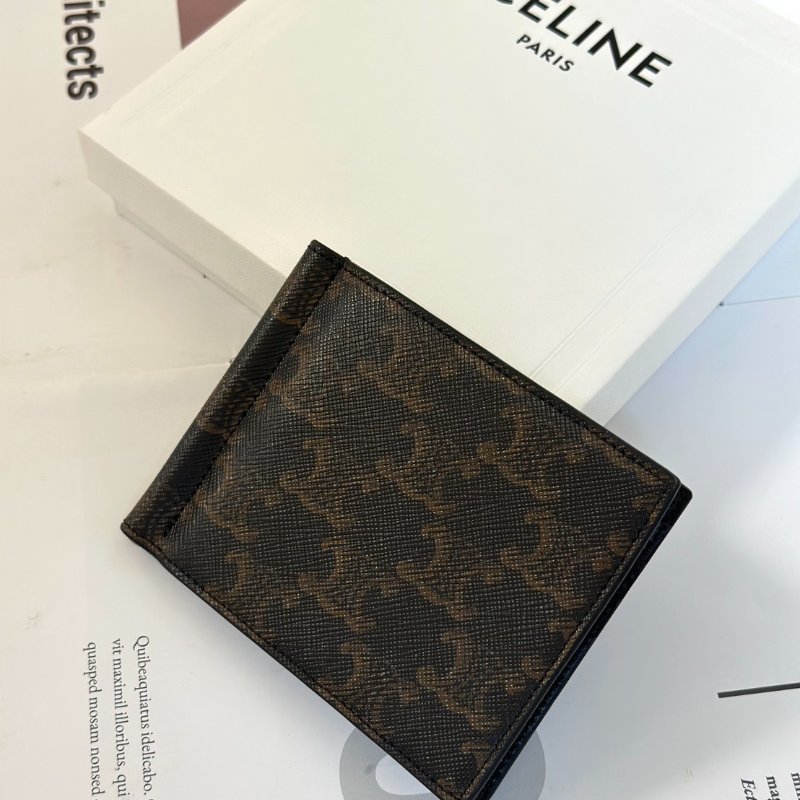 CELINE Triomphe凱旋帆布雙折皮夾-3