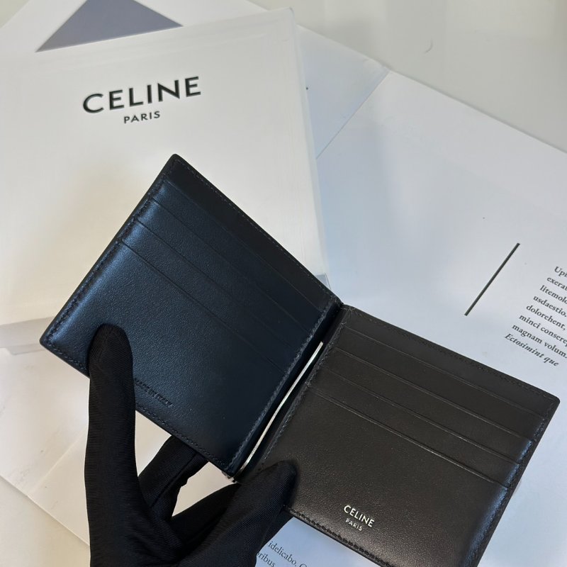 CELINE Triomphe凱旋帆布雙折皮夾-4