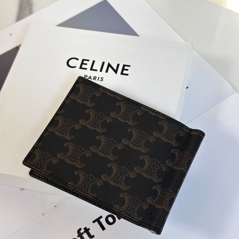 CELINE Triomphe凱旋帆布雙折皮夾-5