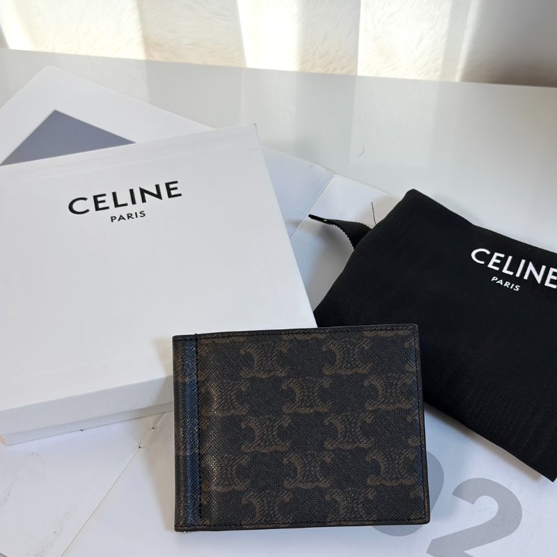CELINE Triomphe凱旋帆布雙折皮夾-6