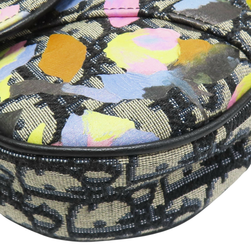 藍色 緹花帆布 塗鴉 Alex Foxton Saddle 馬鞍 肩背包【Dior 迪奧】-4