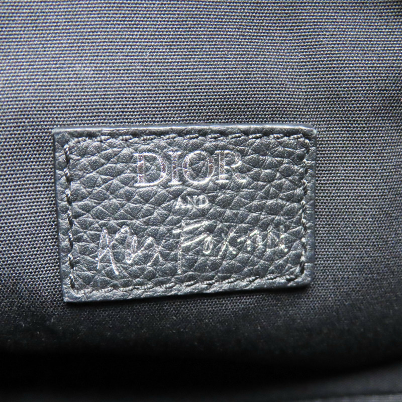 藍色 緹花帆布 塗鴉 Alex Foxton Saddle 馬鞍 肩背包【Dior 迪奧】-9