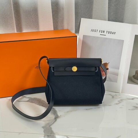 HERMES Herbag zip 20 - 深藍金 K