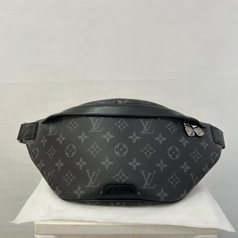 LV DISCOVERY PM 黑灰宇花帆布腰包