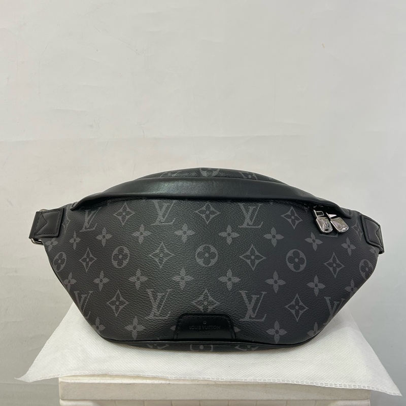 LV DISCOVERY PM 黑灰宇花帆布腰包-0