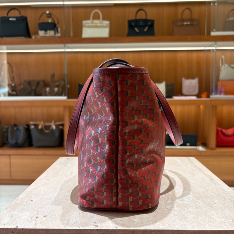 【撞色幾何、低調奢華】MOYNAT TOTE 莫奈托特包|經典M圖騰|條紋撞色設計|大容量通勤手提肩背包-小號-1
