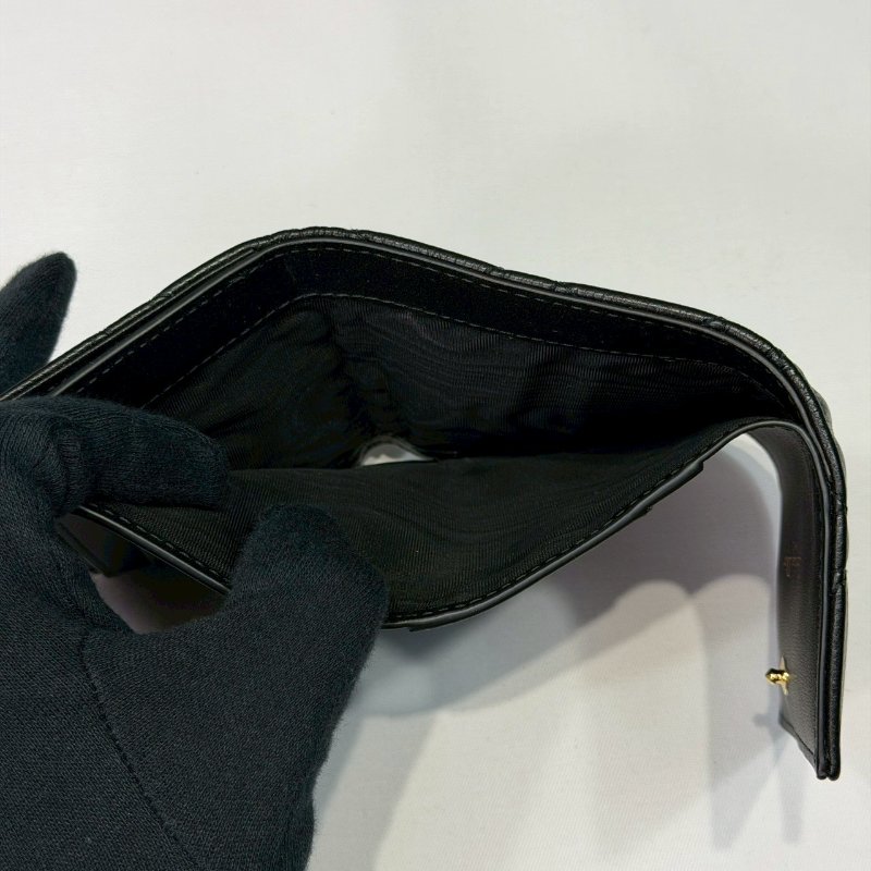 DIOR CARO藤格紋三折短夾-5