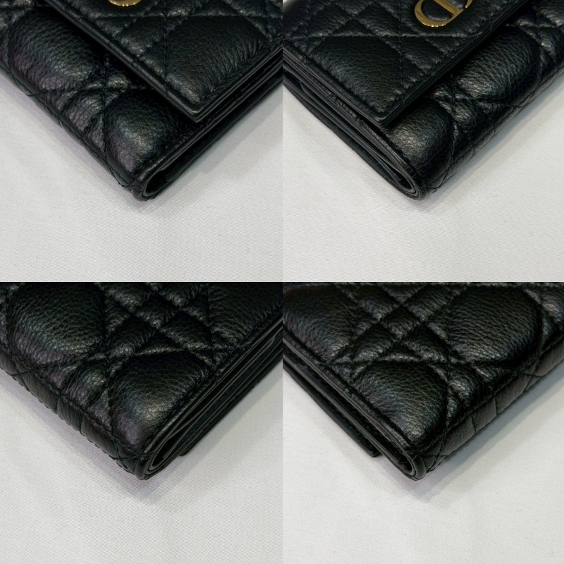 DIOR CARO藤格紋三折短夾-8