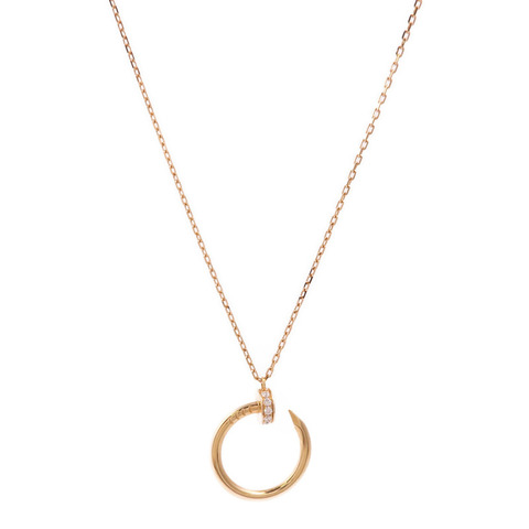 CARTIER 18K玫瑰金Juste Un Clou Necklace Diamond鑽石項鍊