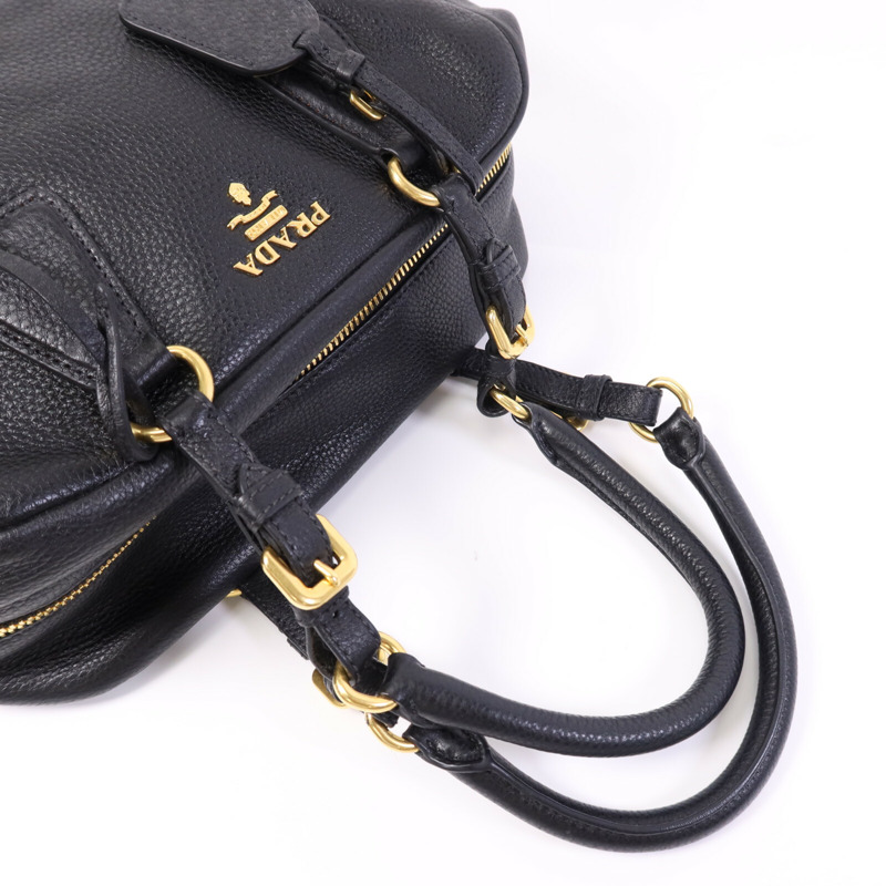 PRADA 牛皮皮革Shoulder Bag金扣肩背袋-6