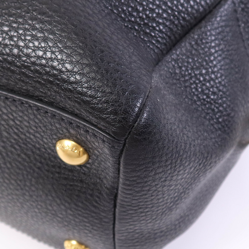 PRADA 牛皮皮革Shoulder Bag金扣肩背袋-9