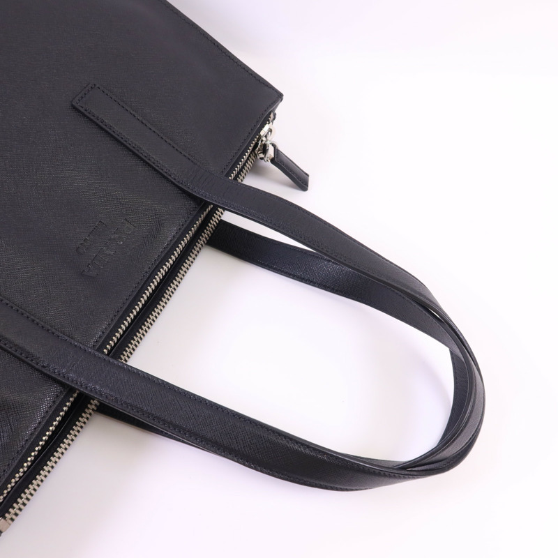 PRADA Saffiano皮革Tote Bag銀扣手挽袋-4