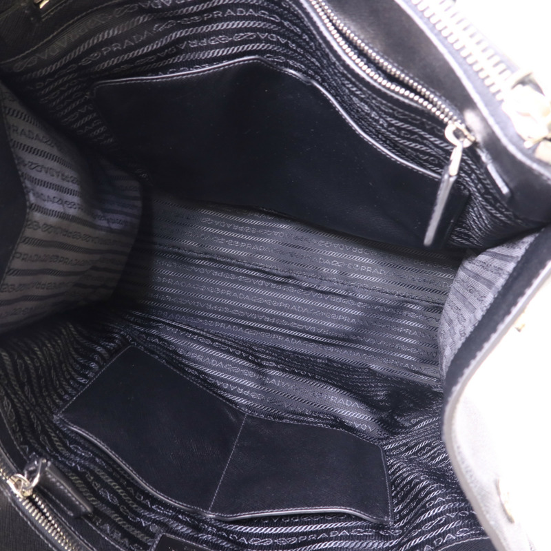 PRADA Saffiano皮革Tote Bag銀扣手挽袋-5