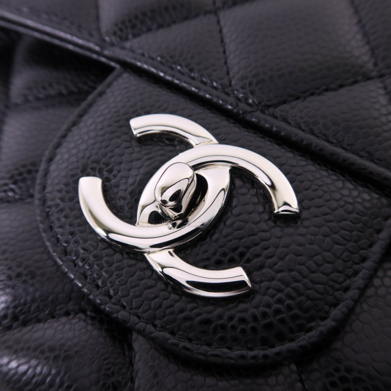 CHANEL 牛皮皮革Maxi Classic銀扣鏈帶肩背袋-11