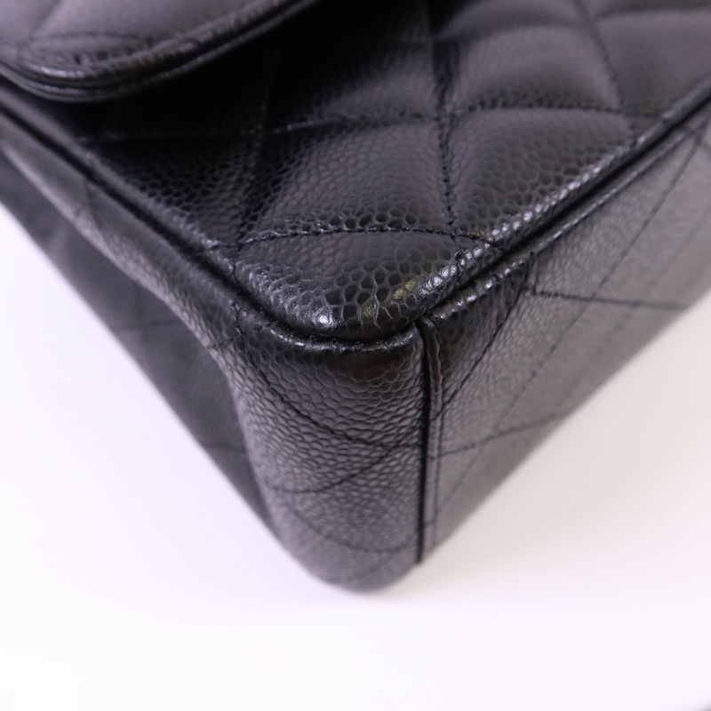 CHANEL 牛皮皮革Maxi Classic銀扣鏈帶肩背袋-13