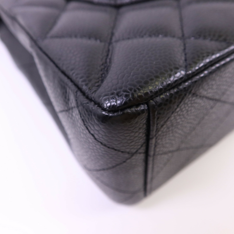 CHANEL 牛皮皮革Maxi Classic銀扣鏈帶肩背袋-15