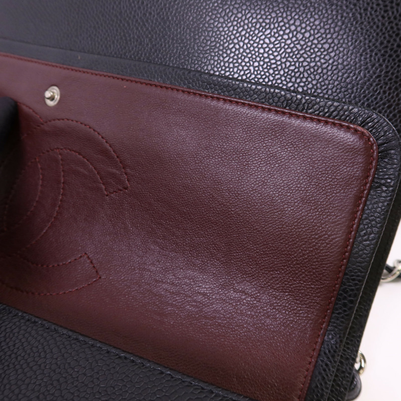 CHANEL 牛皮皮革Maxi Classic銀扣鏈帶肩背袋-16