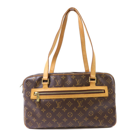 LOUIS VUITTON Monogram Cite GM金扣肩背袋棕色