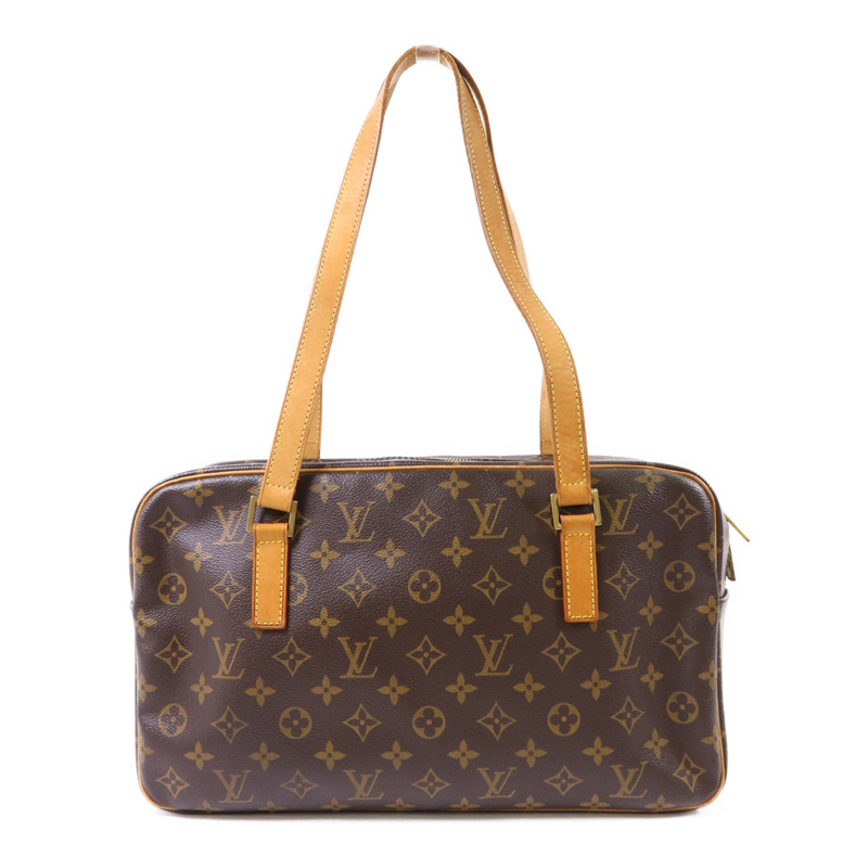 LOUIS VUITTON Monogram Cite GM金扣肩背袋棕色-1
