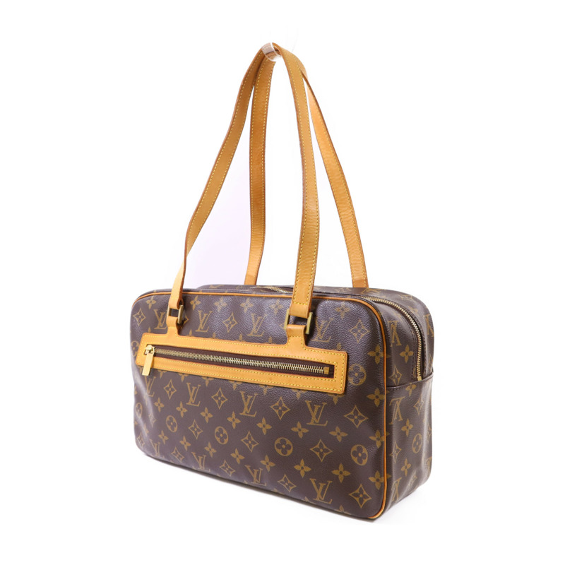 LOUIS VUITTON Monogram Cite GM金扣肩背袋棕色-2