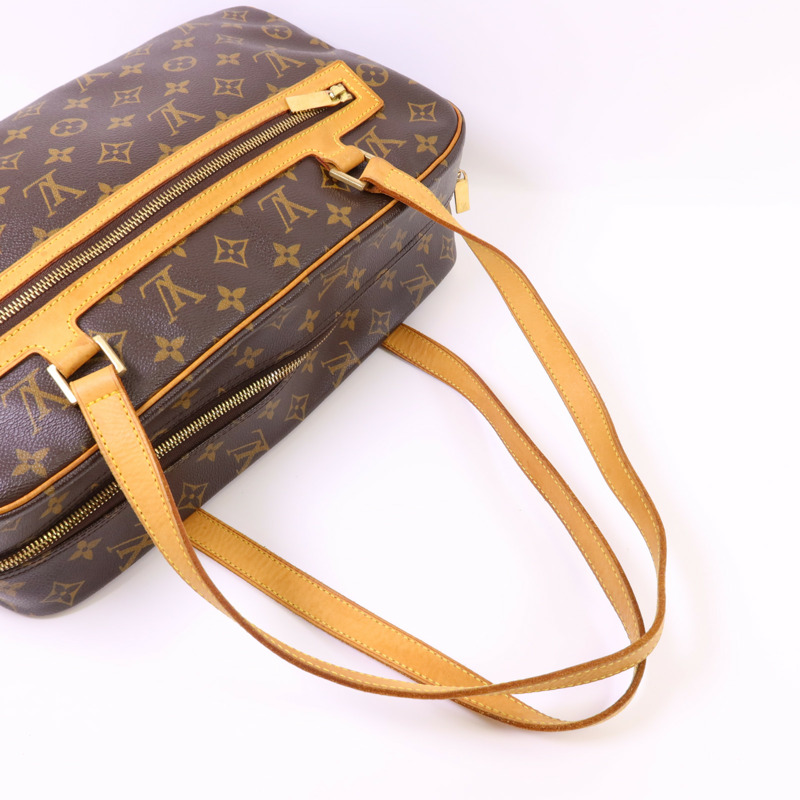 LOUIS VUITTON Monogram Cite GM金扣肩背袋棕色-4