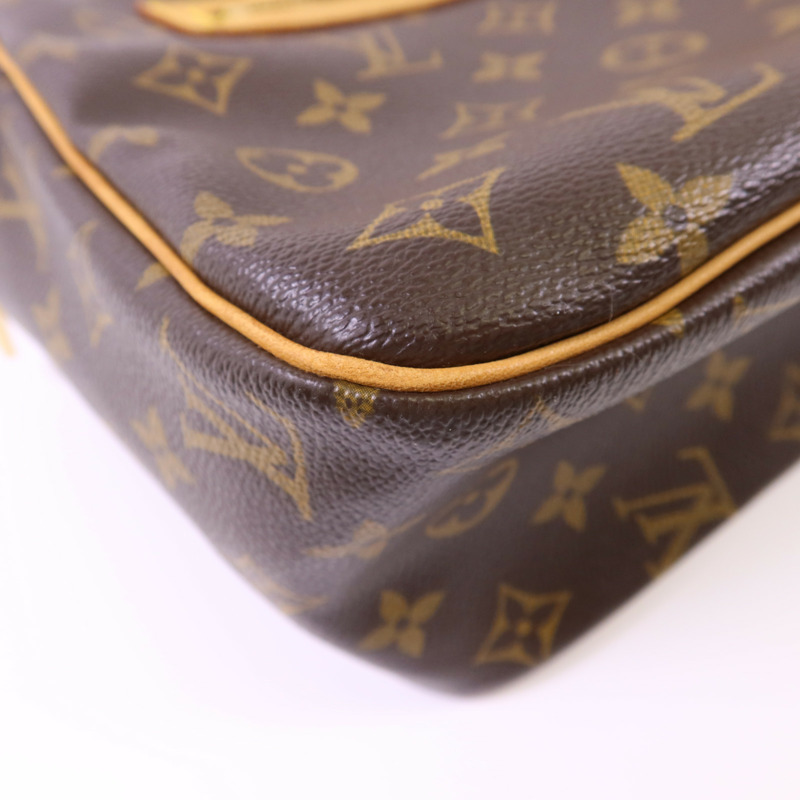 LOUIS VUITTON Monogram Cite GM金扣肩背袋棕色-13