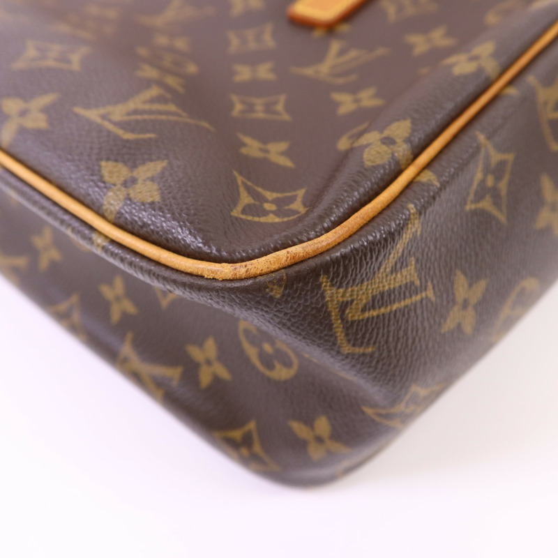 LOUIS VUITTON Monogram Cite GM金扣肩背袋棕色-14