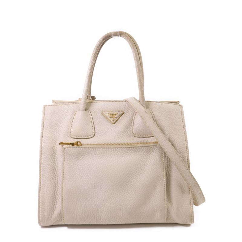 PRADA 牛皮皮革2 Way Shoulder Bag金扣手挽肩背兩用袋-0