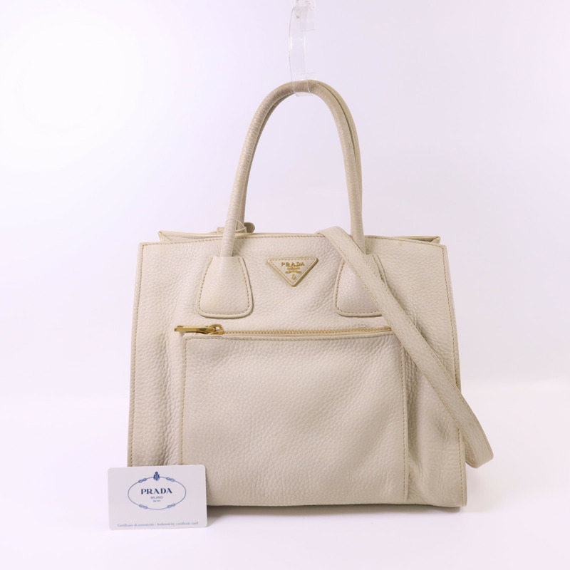 PRADA 牛皮皮革2 Way Shoulder Bag金扣手挽肩背兩用袋-24