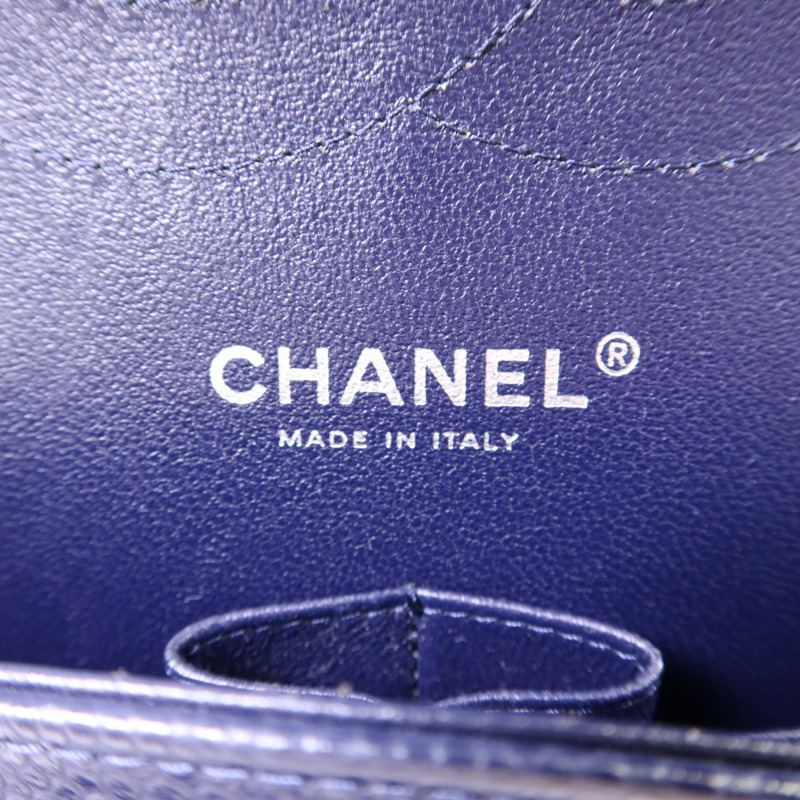 CHANEL 牛皮皮革Large Classic銀扣鏈帶肩背袋-7