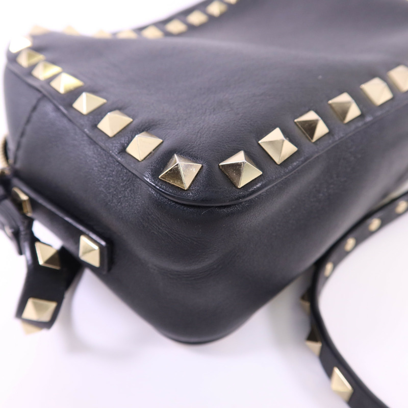 Valentino 牛皮皮革Rockstud Crossbody金扣肩背袋-10
