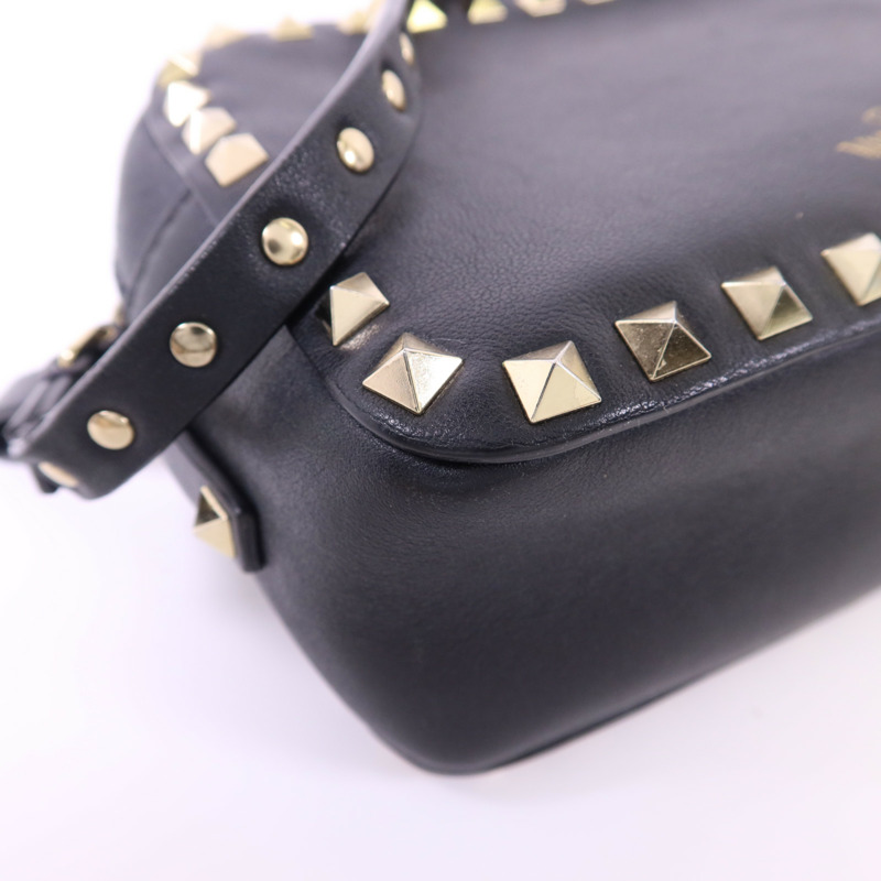 Valentino 牛皮皮革Rockstud Crossbody金扣肩背袋-12