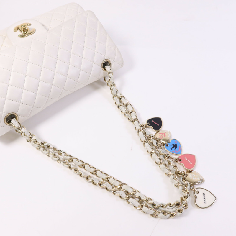 CHANEL 羊皮皮革Classique Valentine金扣鏈帶肩背袋-7