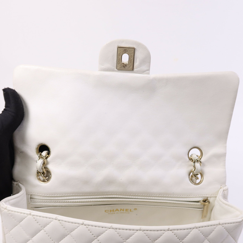 CHANEL 羊皮皮革Classique Valentine金扣鏈帶肩背袋-14