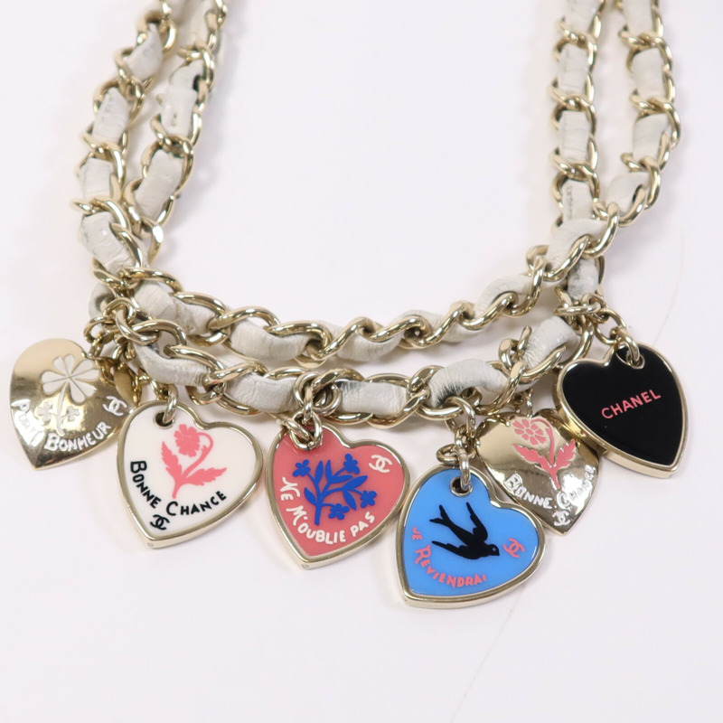 CHANEL 羊皮皮革Classique Valentine金扣鏈帶肩背袋-16