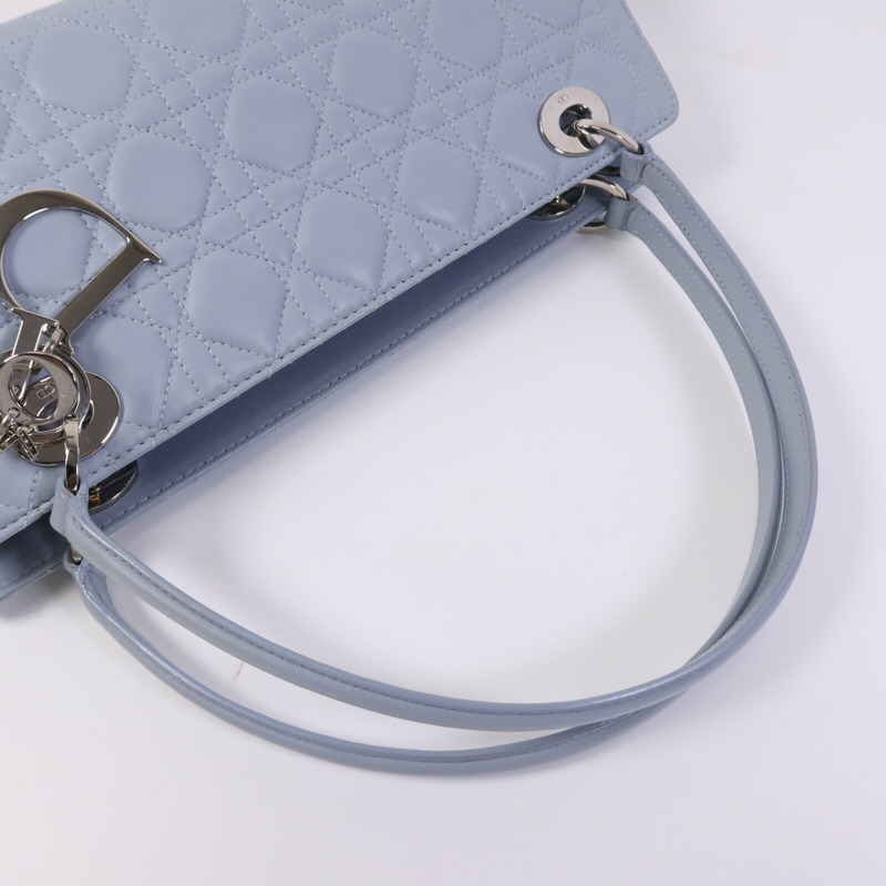 Dior 牛皮皮革Lady D-Joy銀扣肩背袋-5