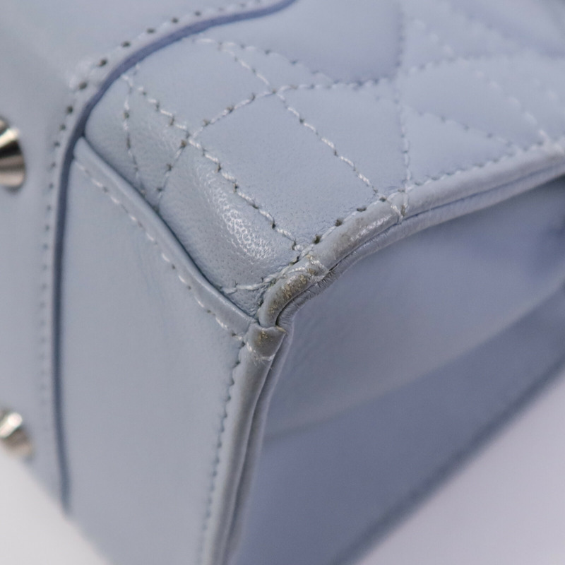 Dior 牛皮皮革Lady D-Joy銀扣肩背袋-8