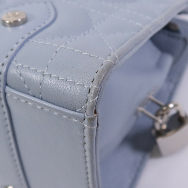 Dior 牛皮皮革Lady D-Joy銀扣肩背袋-10