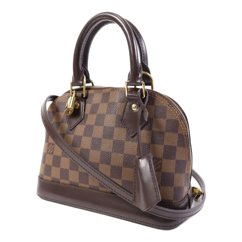 LOUIS VUITTON Damier Alma BB金扣手挽肩背兩用袋-2