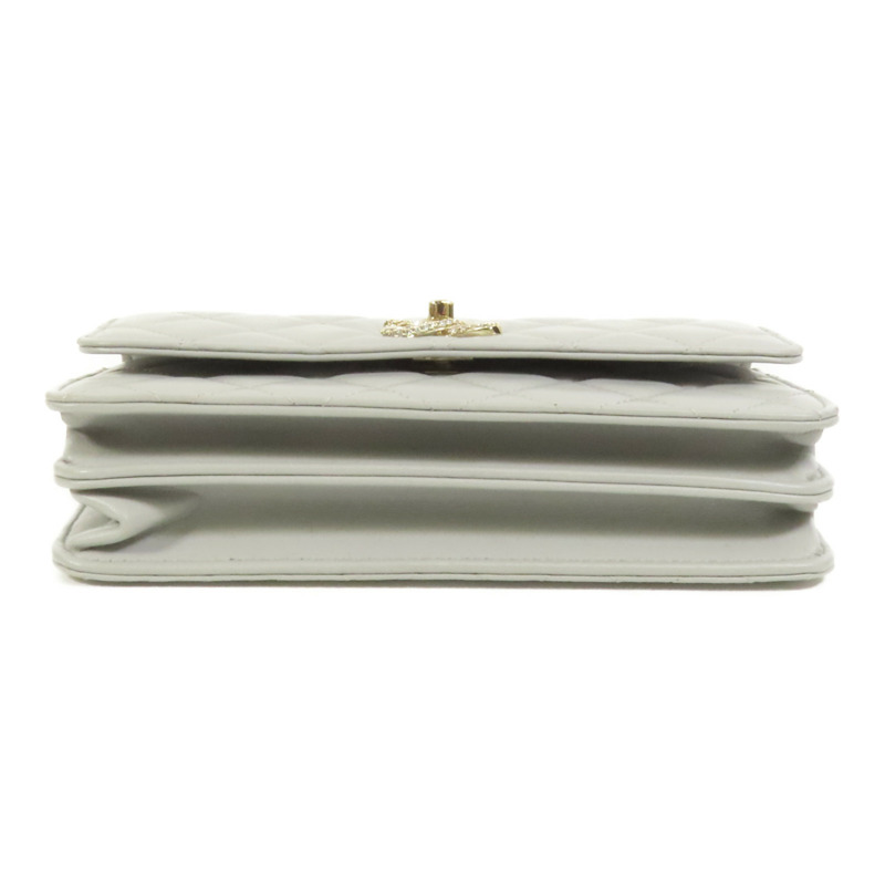 CHANEL 羊皮皮革Chain Shoulder金扣手挽肩背兩用袋-3