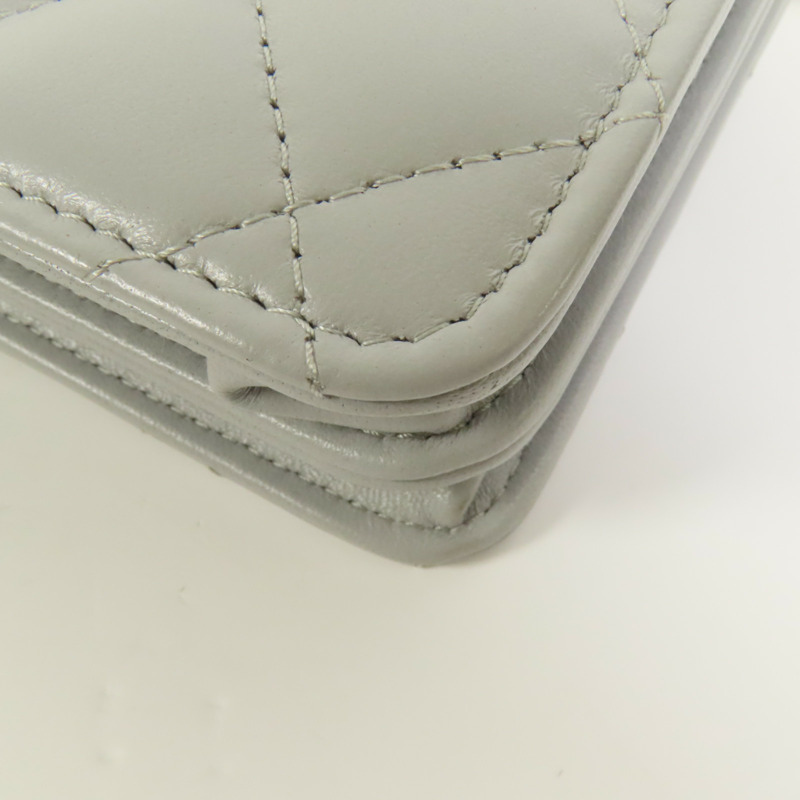 CHANEL 羊皮皮革Chain Shoulder金扣手挽肩背兩用袋-13