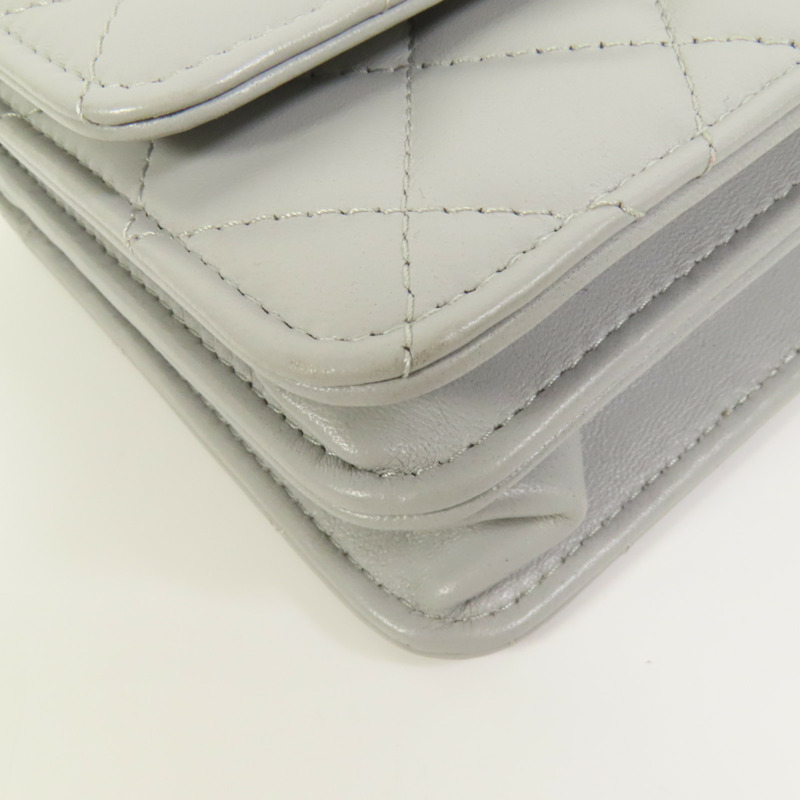 CHANEL 羊皮皮革Chain Shoulder金扣手挽肩背兩用袋-15